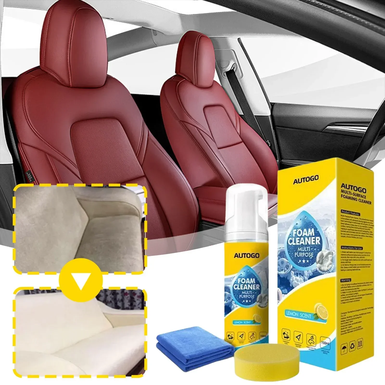 Leather Cleaner Interior - Limpador de espuma multiuso 150ml para