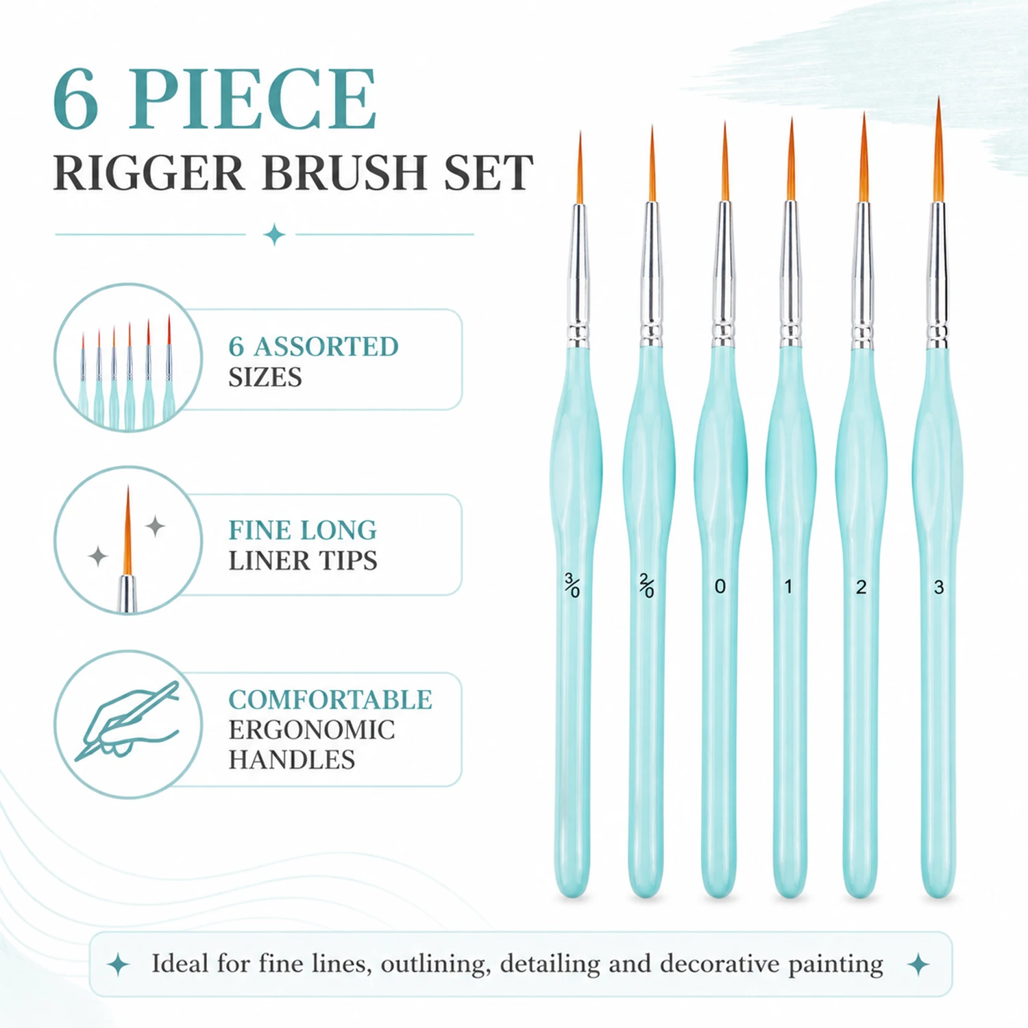 Conjunto de 6 Pincéis de Pintu - Detailing Brush Set avaliação e preço